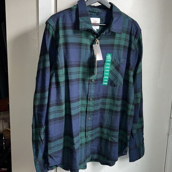 CLOUDVEIL MOUNTAINWORKS Blackwatch Plaid Flannel Stretch Shirt-L NWT! - Picture 2 of 8